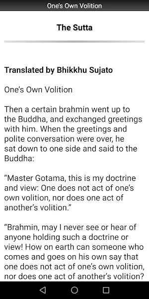 One’s Own Volition Sutta Screenshot 1