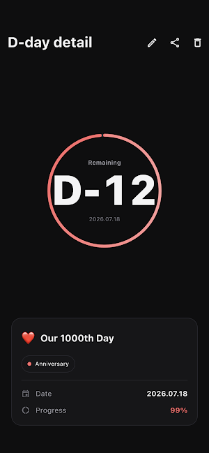 D-day Counter - Countdowns Screenshot 1