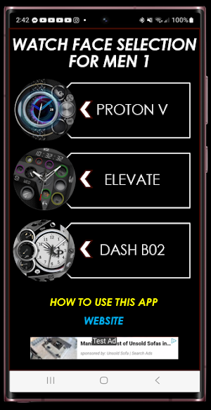WatchFace Selection Tizen Men1 Screenshot 3