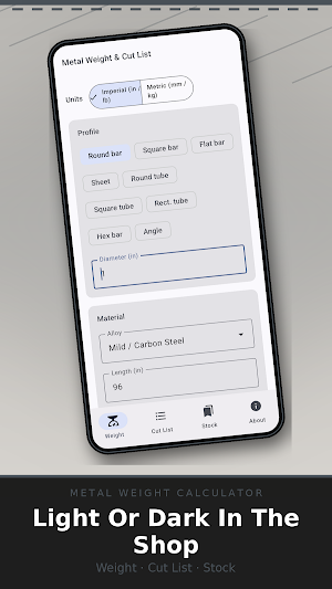 Metal Weight Calculator Screenshot 2