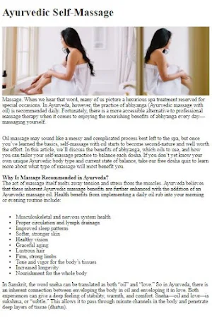 Ayurvedic Body Massage Tips Screenshot 1