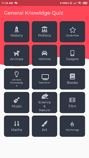 General knowledge Quiz for trivia questions Screenshot 0