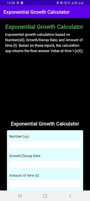 Exponential Growth Calculator Screenshot 0