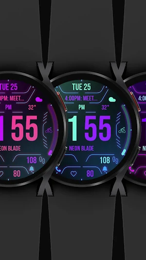 Neon Attack Watch Face 037 Screenshot 1