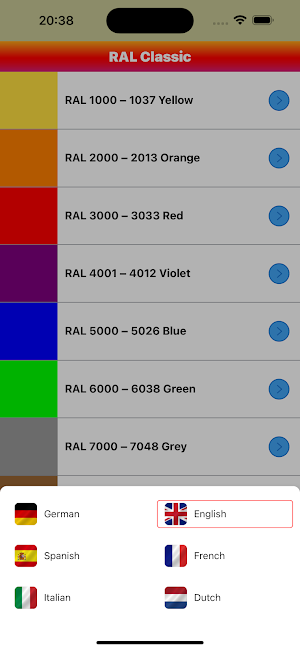 RAL Classic Dictionary Screenshot 1