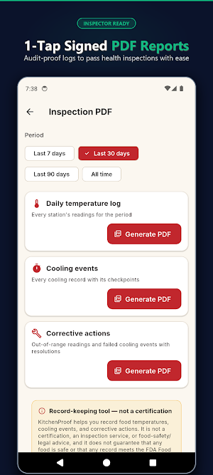 KitchenProof: HACCP Temp Log Screenshot 3