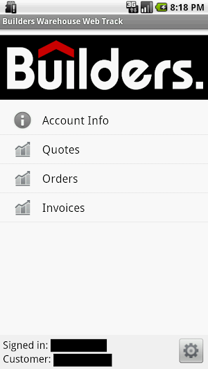 Builders Warehouse Web Track Screenshot 0