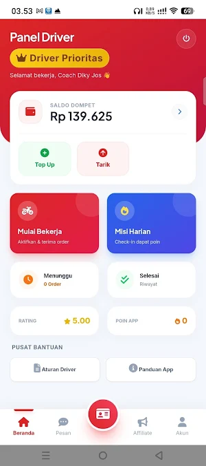 Mudico Driver – Ojek & Kurir Screenshot 0