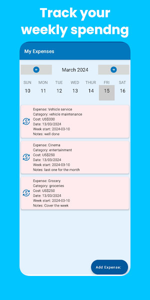 Weekly Budget Planner Screenshot 3
