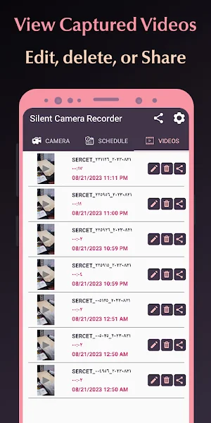 Silent camera video recorder Screenshot 2