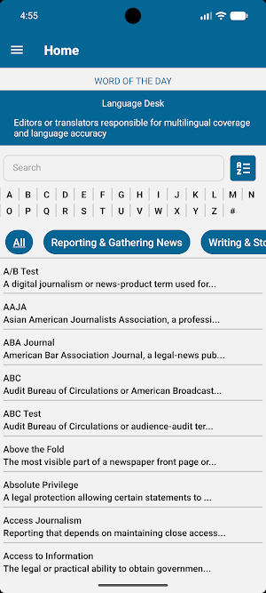 Journalism Terms Dictionary Screenshot 0