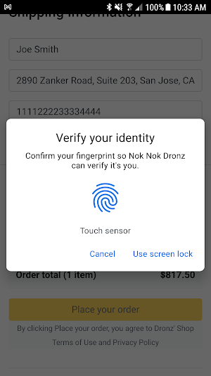 Nok Nok™ ShopAuth Screenshot 2