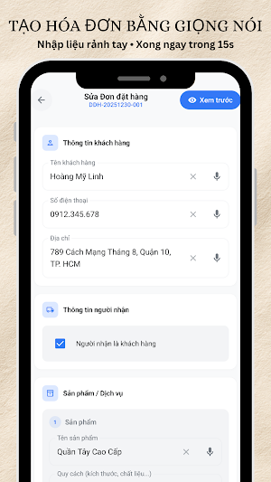 Tạo Hóa Đơn & Quản Lý Shop Screenshot 2