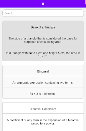 Mathematics Dictionary Screenshot 2