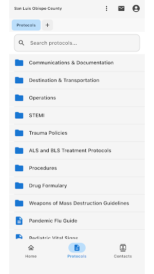 SLOEMSA Provider Protocols Screenshot 1