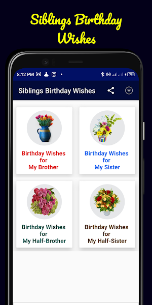 Birthday Wishes for Siblings Screenshot 0
