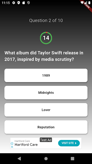 Taylor Swift Quiz Trivia Screenshot 2