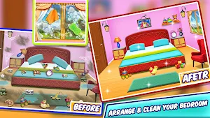 Girl Family House Cleaning: Room Cleanup Games Screenshot 2