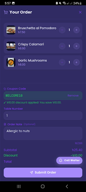 Bar & Resto Menu Screenshot 1