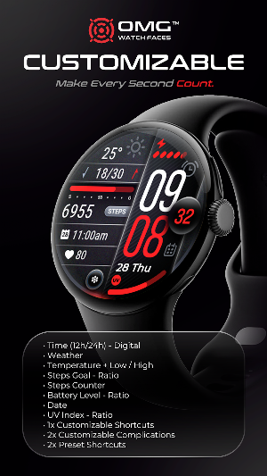 OMG 23 - Digital Watch Face Screenshot 1