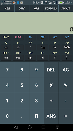 Multi Calculator-MATH/AGE/CGPA Screenshot 0