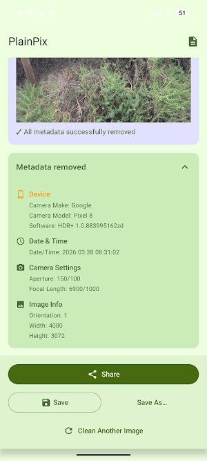 PlainPix: Photo Metadata Clean Screenshot 2