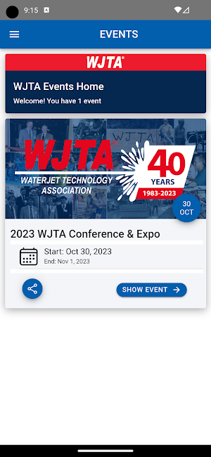 WJTA Events Screenshot 1