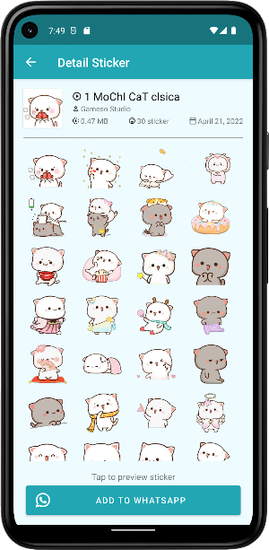 Mochi Cat Animated WASticker Screenshot 2