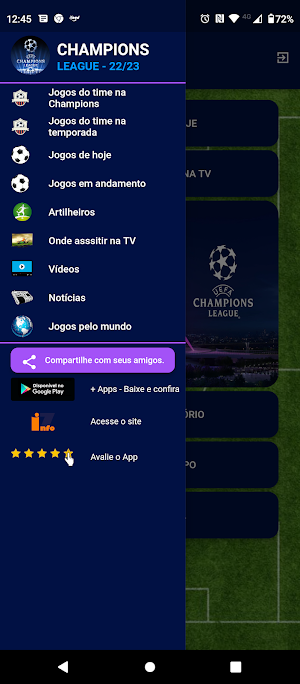 Liga dos Campeões Screenshot 1