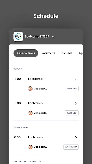 Bootcamp FIT360 Screenshot 2