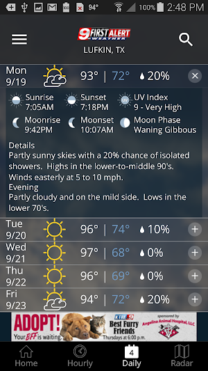 KTRE 9 First Alert Weather Screenshot 2