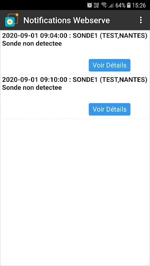 Notifications Webserve Screenshot 1