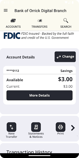 Bank of Orrick Digital Branch Screenshot 2