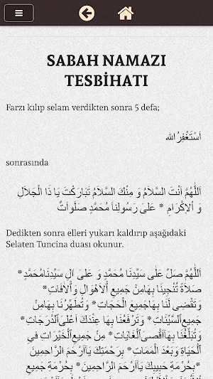 Namaz Tesbihatı Arapça Türkçe Screenshot 1
