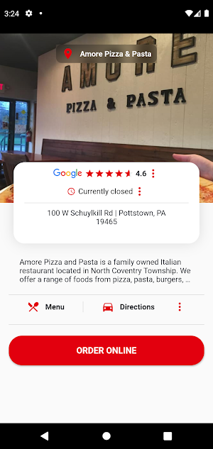 Amore Pizza & Pasta Screenshot 1