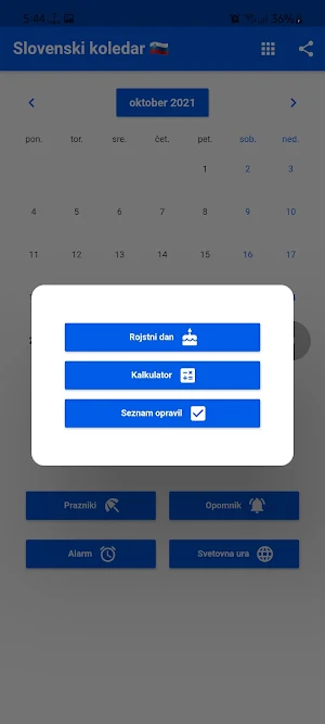 Slovenski koledar 2022 Screenshot 2