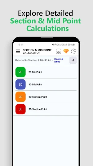 Section & Mid Point Calculator Screenshot 0