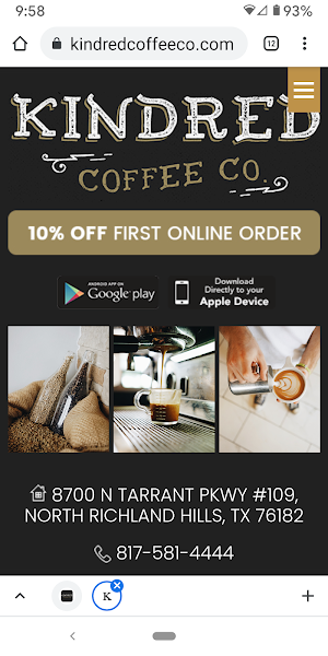 Kindred Coffee Co. Screenshot 2