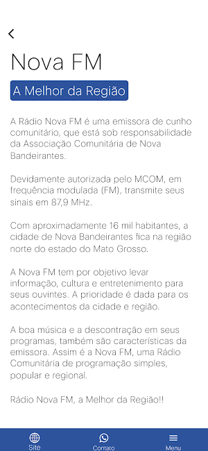 Nova FM - Nova Bandeirantes MT Screenshot 1