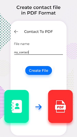 PhoneBook Backup: Contact to PDF, Text, VCF Screenshot 1