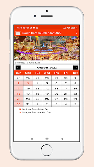South Korean Calendar 2022 Screenshot 3