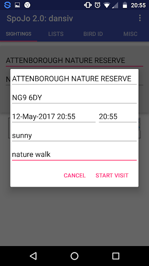 UK Bird Sighting Recording and Screenshot 1