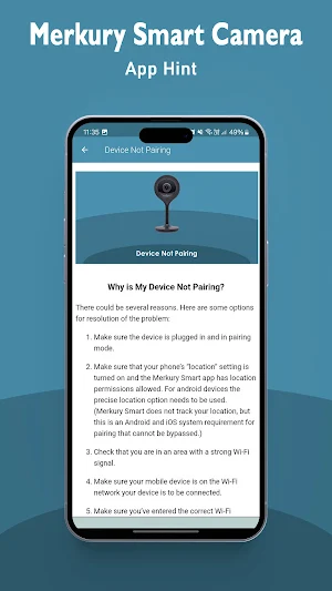 Merkury Smart Camera App Hint Screenshot 1