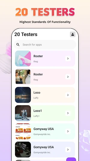 20 Testers Community -Test App Screenshot 0