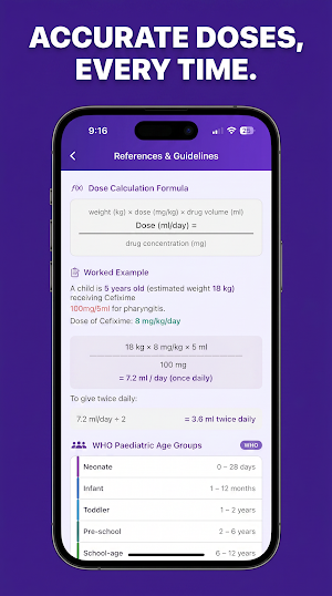 Pediatric Dose Calculator App Screenshot 3