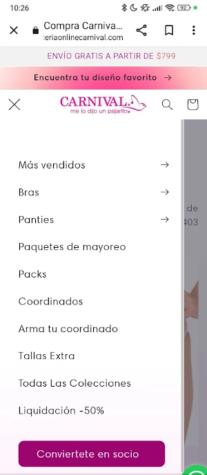 Carnival Lencería Screenshot 1
