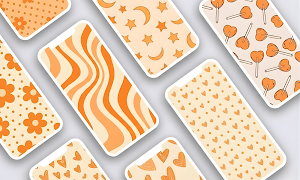 Cute Preppy Orange Wallpaper Screenshot 0