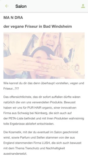 MA N DRA - der vegane Friseur Screenshot 2
