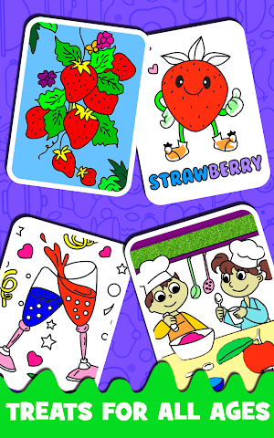 Fruits Coloring book & Food Drawing book Kids Free Screenshot 3