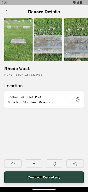 Saginaw Cemeteries Screenshot 2